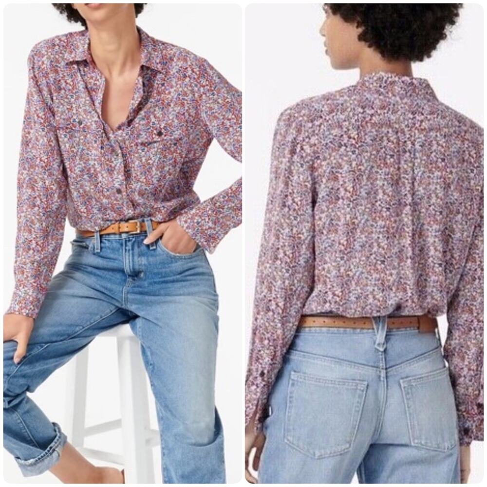 J.Crew Classic-fit Silk Shirt In Floral